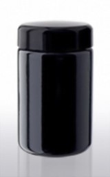 Zeige Details für Miron Weithalsdose 100 ml Breit mit Deckel schwarz Bild von Miron Weithalsdose 100 ml Breit mit Deckel schwarz