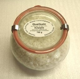 Zeige Details für Quell-Salz Kristalle im Glas Bild von Quell-Salz Kristalle im Glas