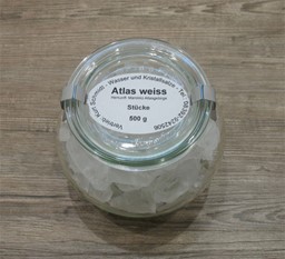 Bild von ATLAS weiss Kristallsalz Stücke 500 g im Glas